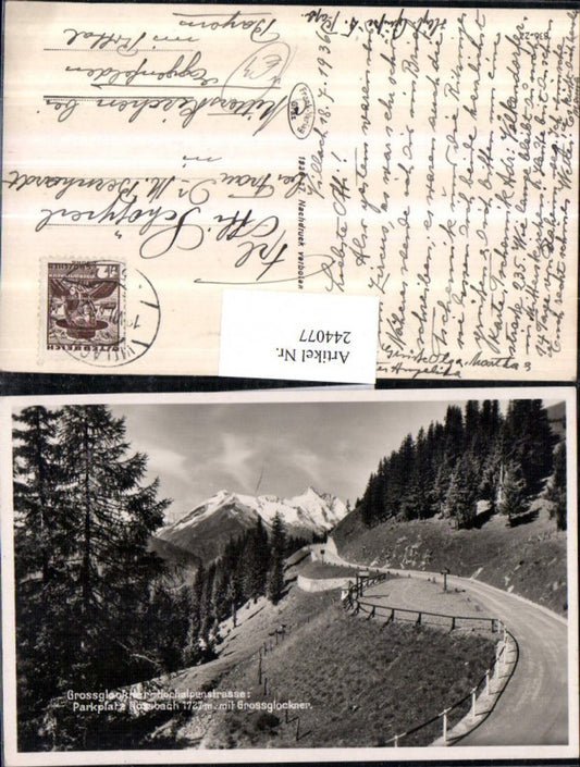 244077,Großglockner-Hochalpenstraße Parkplatz Rossbach m. Großglockner b. Heiligenblut