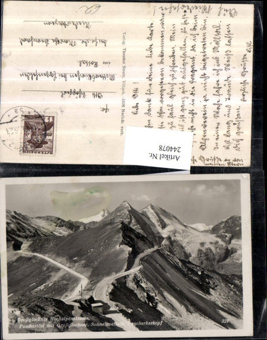 244078,Großglockner Hochalpenstraße Fuschertörl m. Großglockner Sonnenwelleck u. Fuscherkarkopf