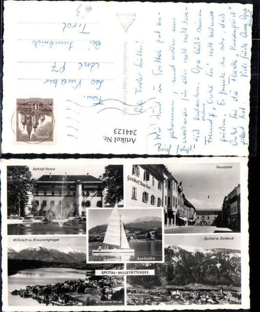 244123,Spittal am Millstättersee Totale Millstatt Schloss Porcia Hauptplatz Gasthof Neue Post Mehrbildkarte