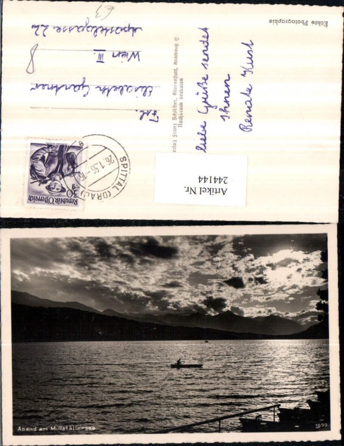 244144,Abend am Millstättersee b. Millstatt Partie pub Franz Schilcher 1090