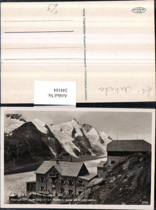 244164,Franz Josef Haus am Pasterzenkees m. Großglockner pub Franz Schilcher 2108