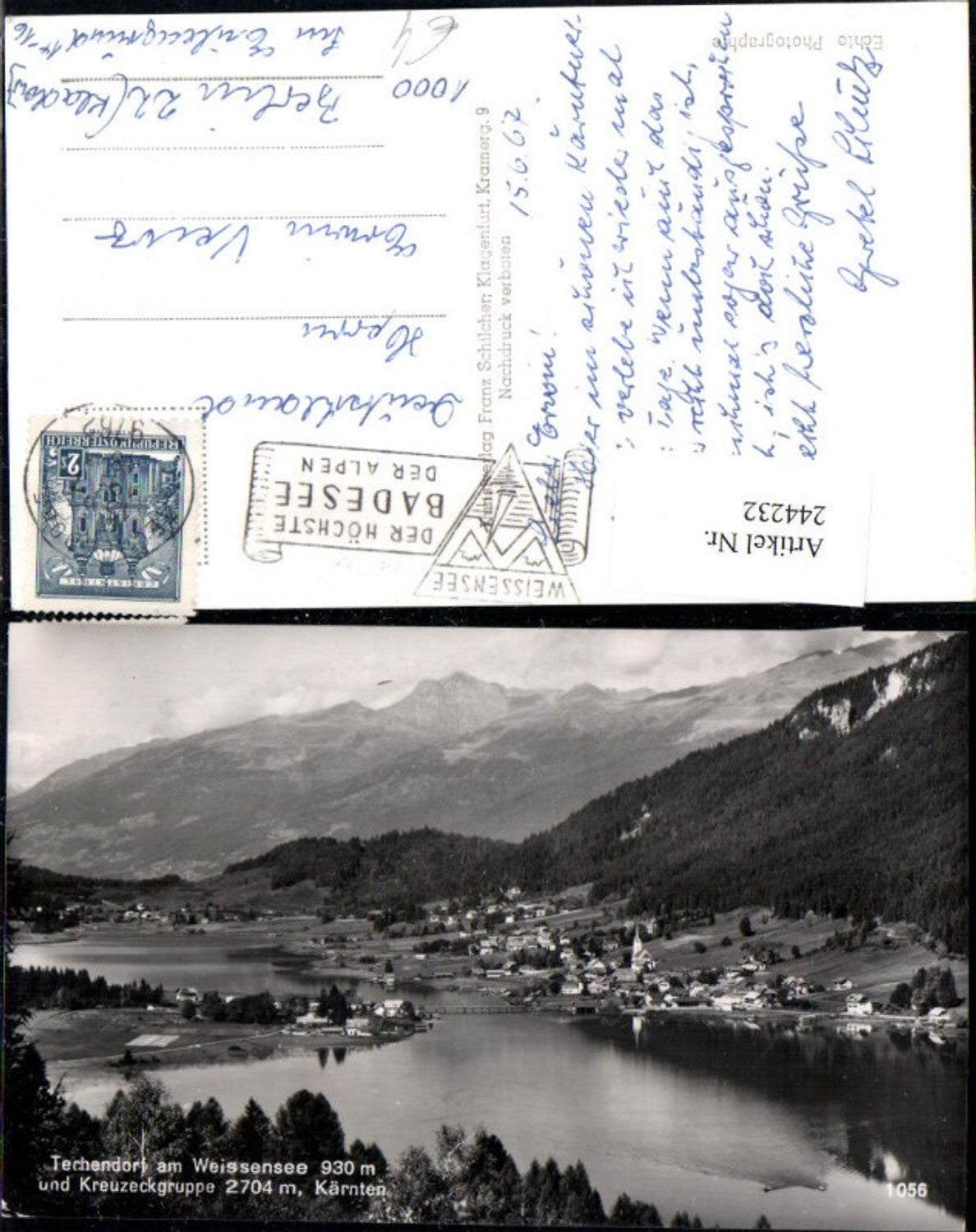 244232,Techendorf am Weißensee Totale u. Kreuzeckgruppe pub Franz Schilcher 1056