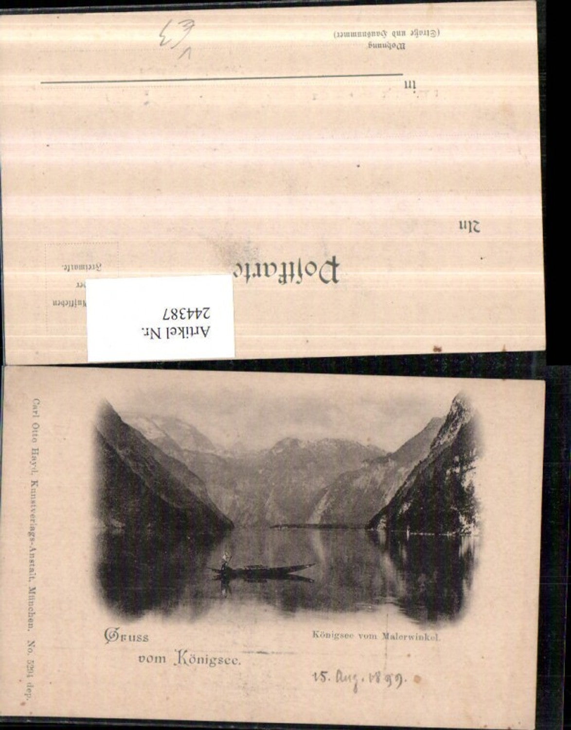 244387,Gruß vom Königssee v. Malerwinkel Bergkulisse b. Berchtesgaden pub Otto Hayd 5294
