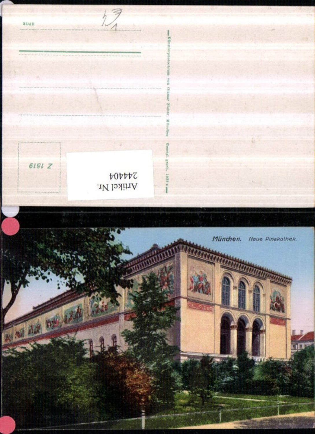 244404,München Neue Pinakothek Gebäude pub Ottmar Zieher 1519