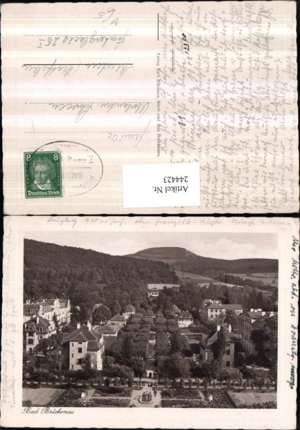 244423,Präge AK Bad Brückenau Teilansicht Bahnpost von Brückenau