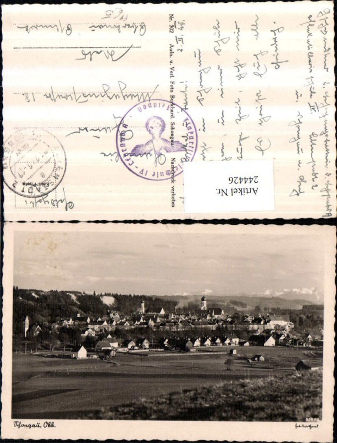 244426,Schongau Totale Feldpost Flakartillereischule 4