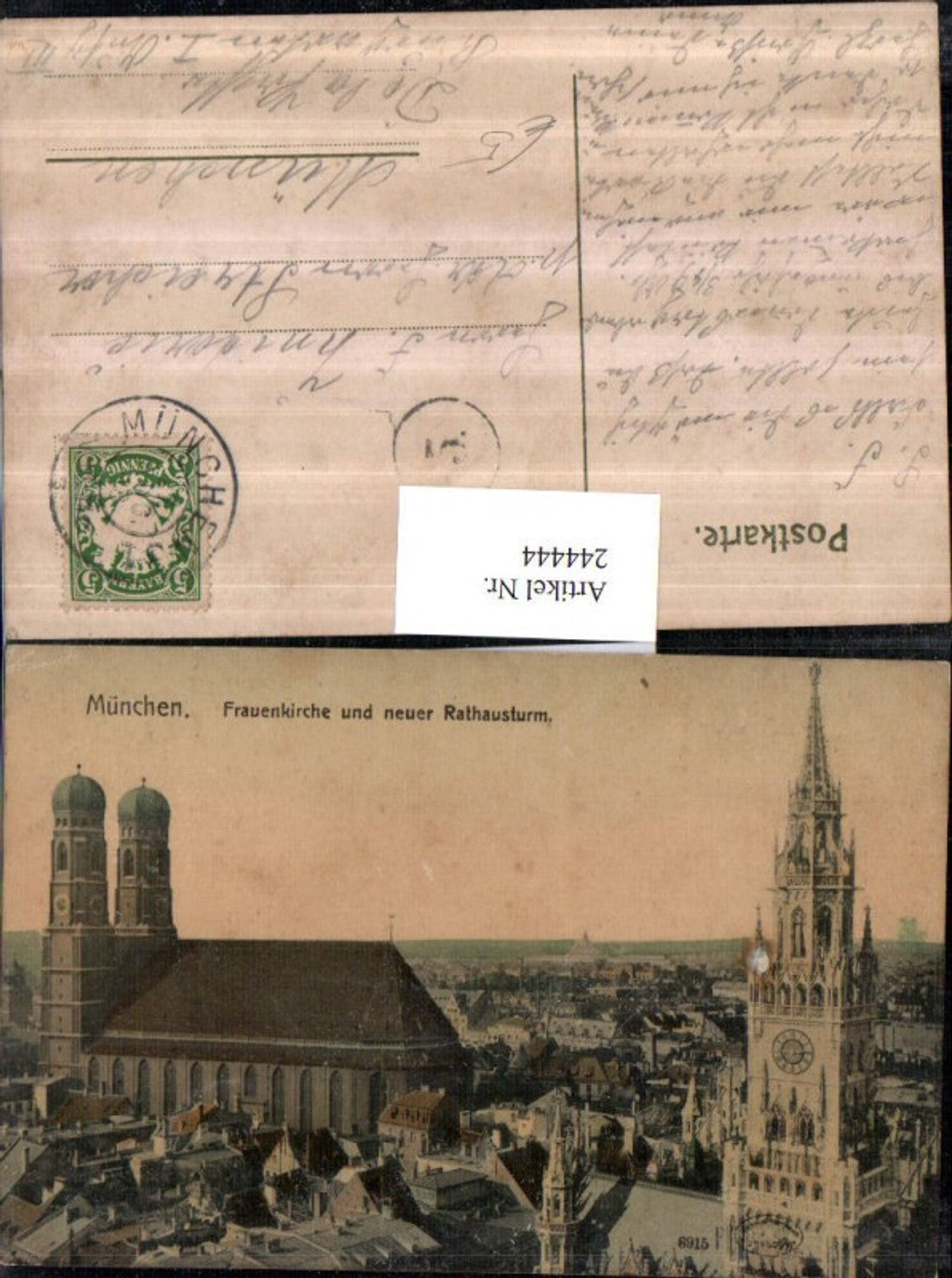 244444,München Frauenkirche und neuer Rathausturm
