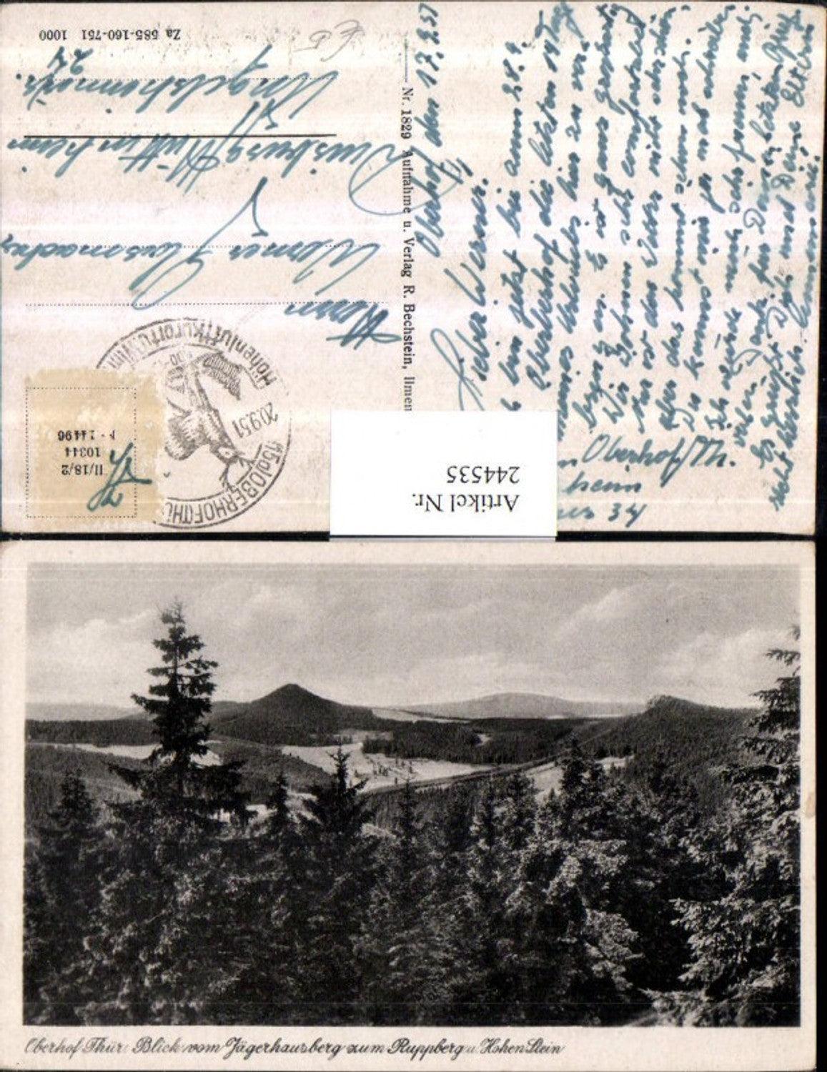 244535,Oberhof in Thüringen Blick v. Jägerhausberg zum Ruppberg u. Hohen Stein