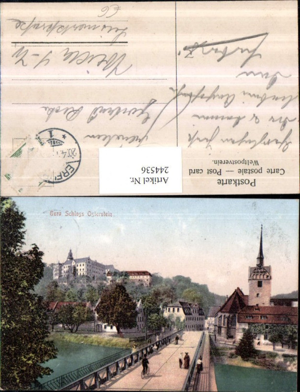 244536, Gera Osterstein Castle Bridge Church