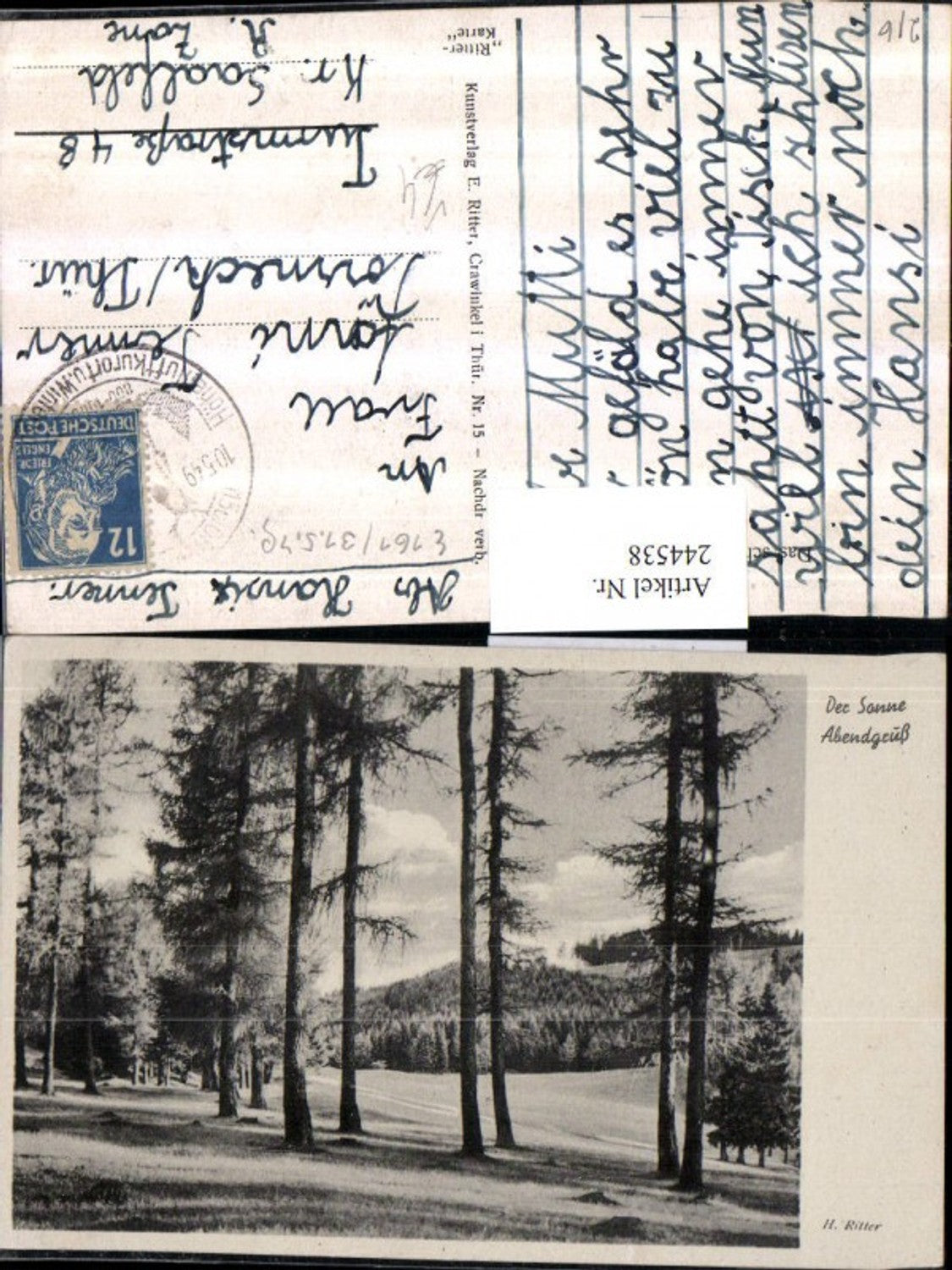 244538, Thuringia The Sun Evening Greeting Party Forest pub E. Ritter 14
