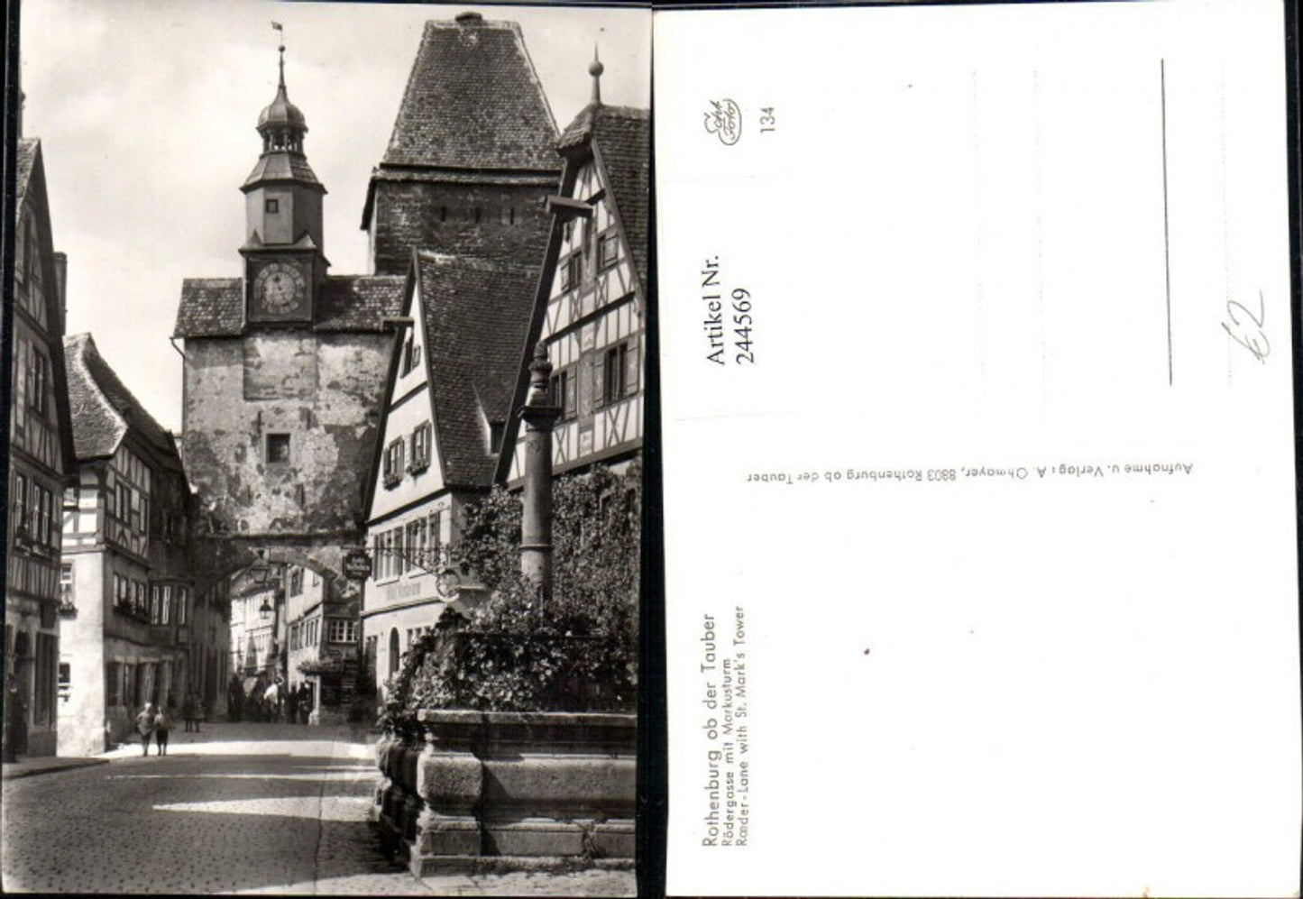 244569,Rothenburg ob d. Tauber Rödergasse m. Markusturm