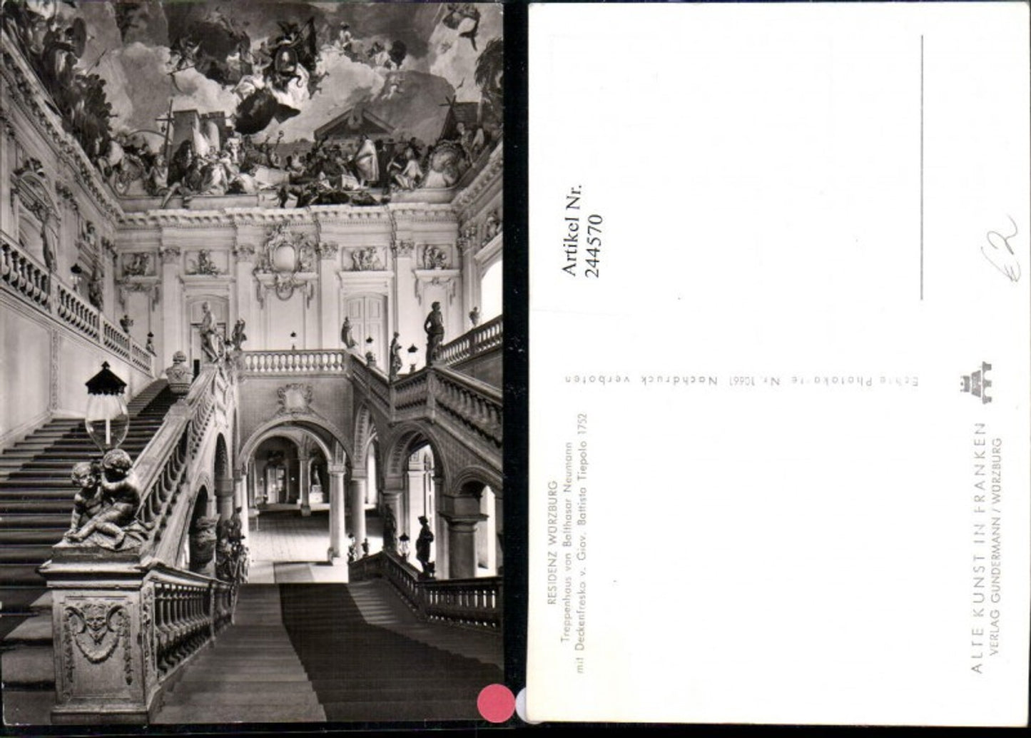 244570,Würzburg Residenz Treppenhaus von Balthasar Neumann m. Deckenfresko