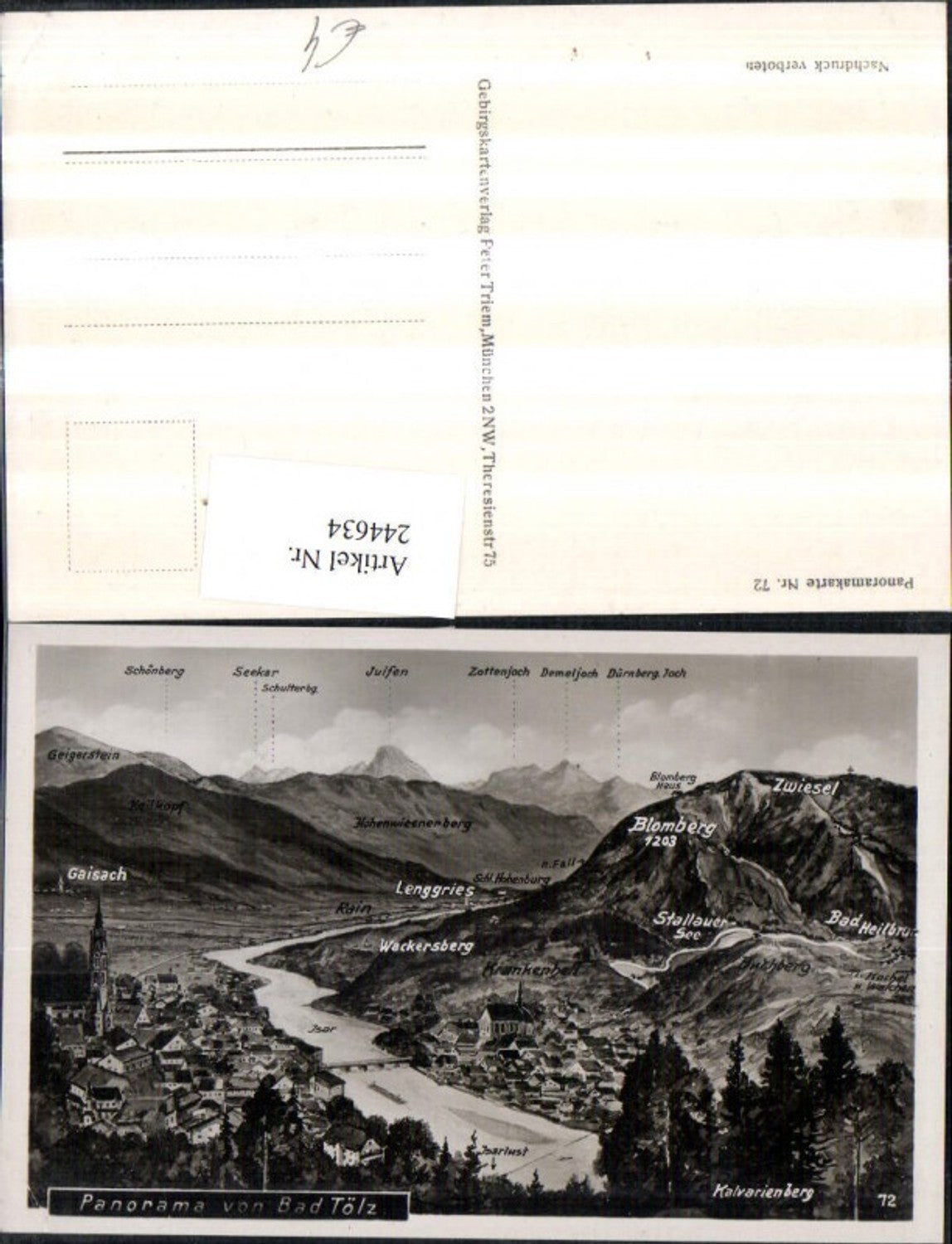 244634,Panorama von Bad Tölz Totale m. Gaisach Blomberg Buchberg Lenggries