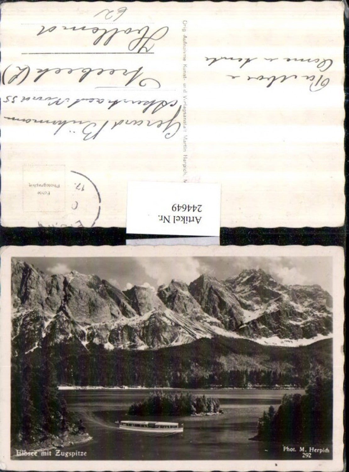 244649,Eibsee m. Zugspitze Bergkulisse b. Garmisch-Partenkirchen