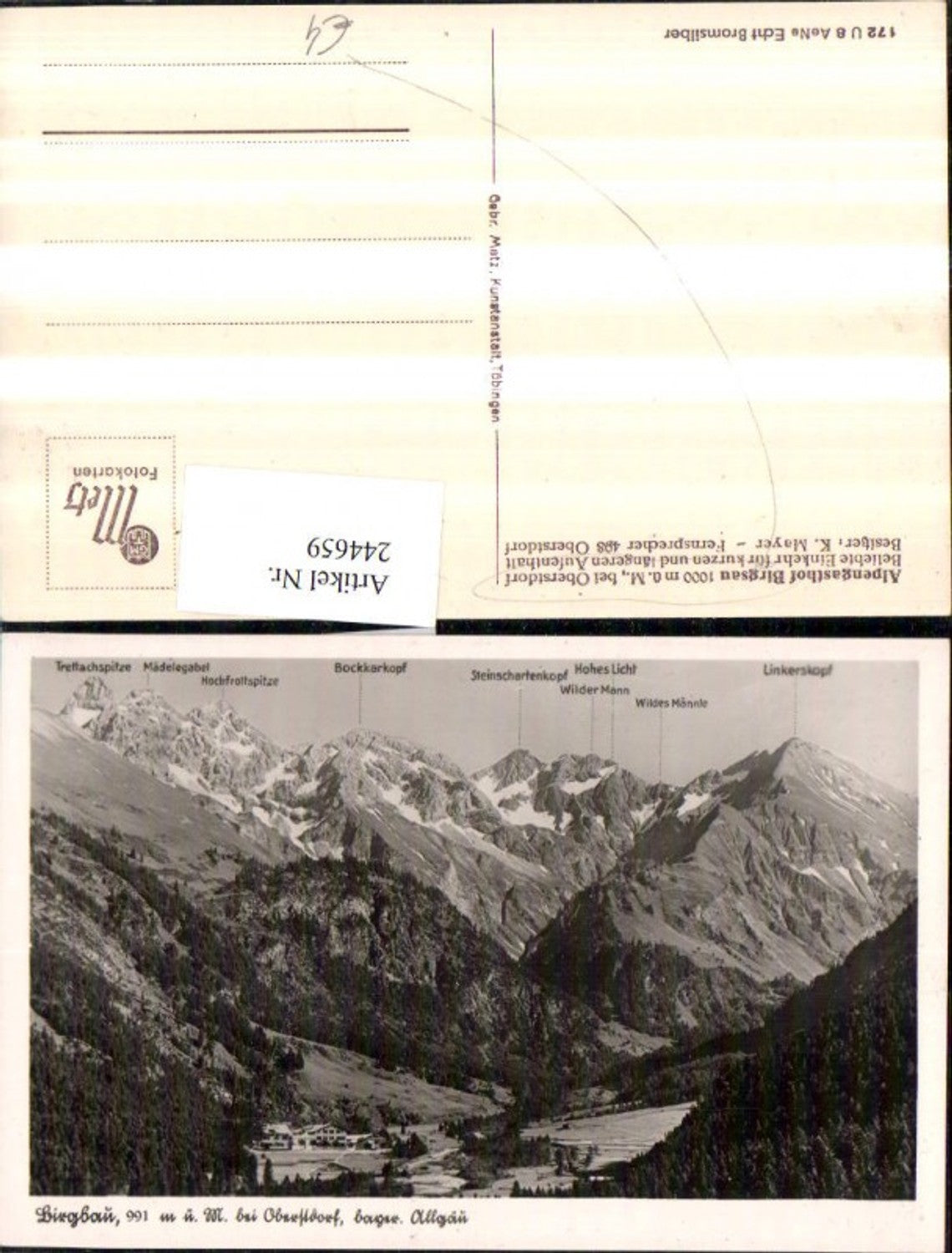 244659,Birgsau Alpengasthof b. Oberstdorf im Allgäu Bergkulisse