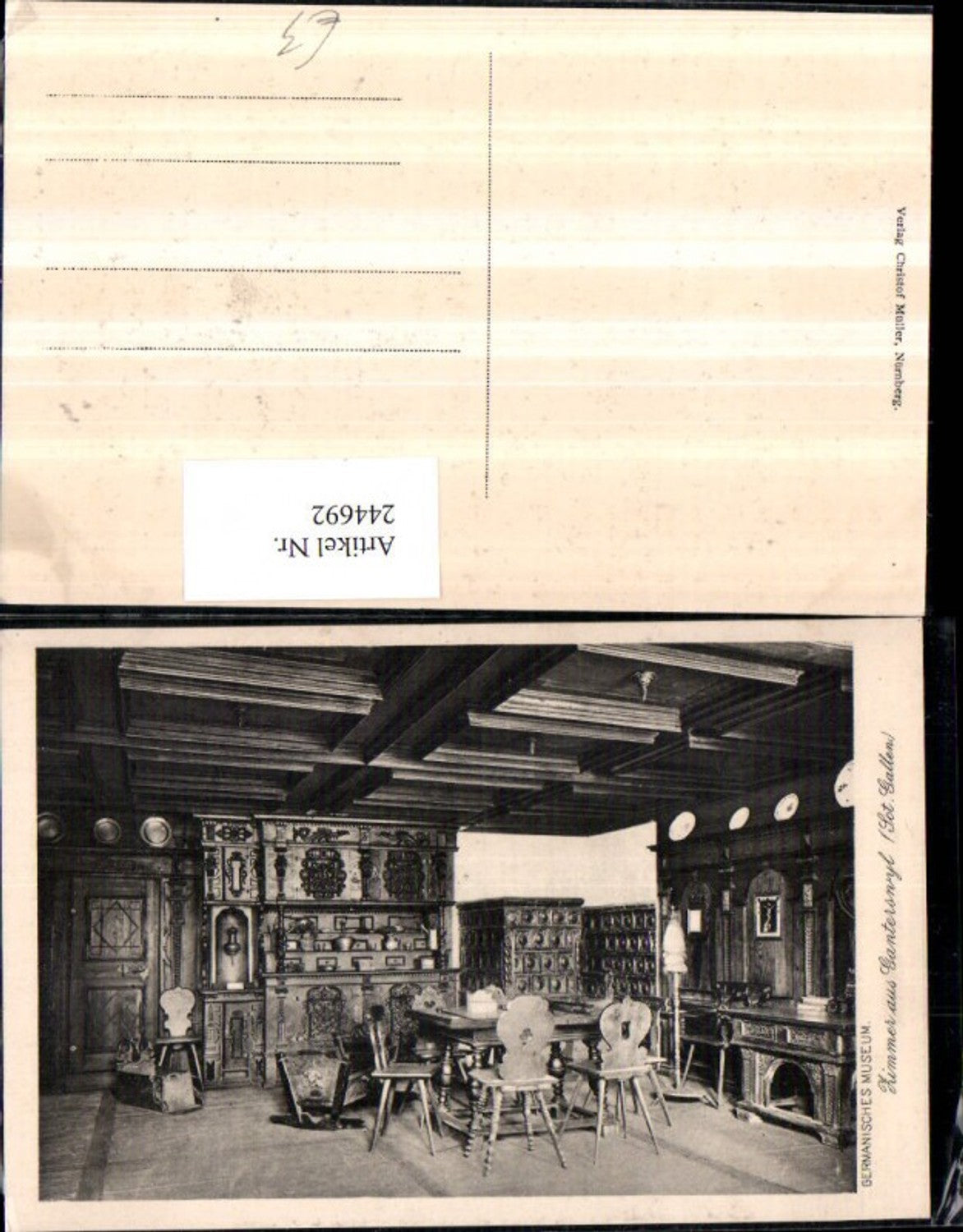 244692, Nuremberg Germanic Museum Room from Ganterswyl St. Gallen