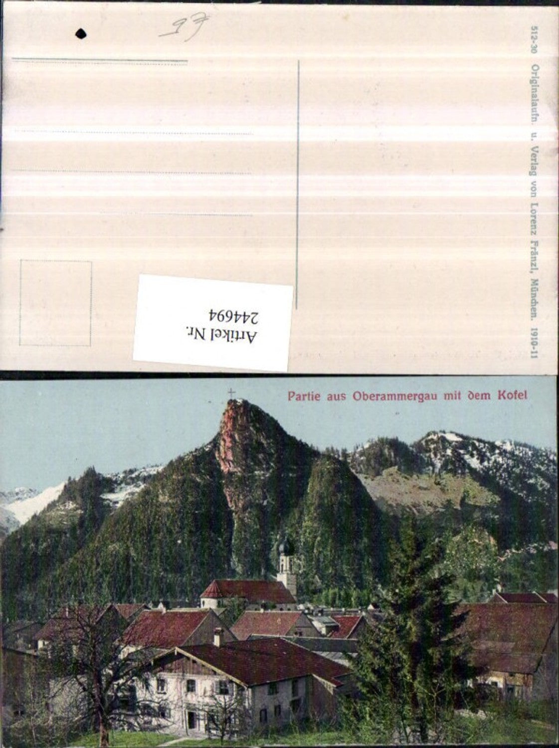 244694,Partie aus Oberammergau Teilansicht m. d. Kofel