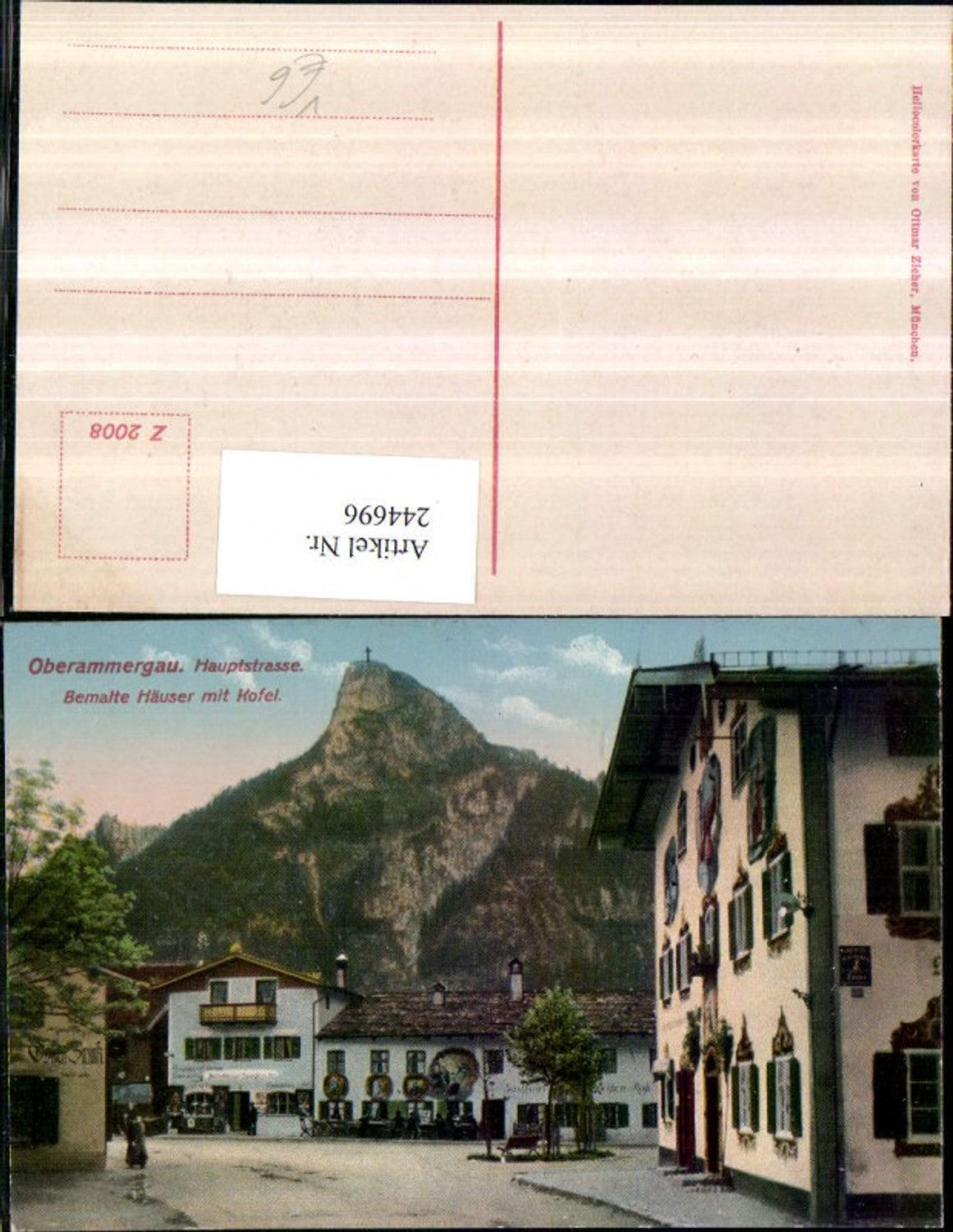 244696,Oberammergau Hauptstraße Bemalte Häuser m. Kofel pub Ottmar Zieher 2008