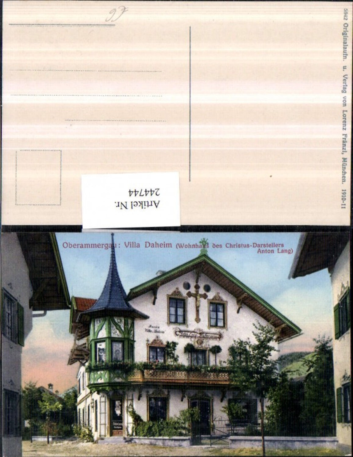 244744, Oberammergau Villa Daheim, residential building with bay window of the Christ actor Anton Lang