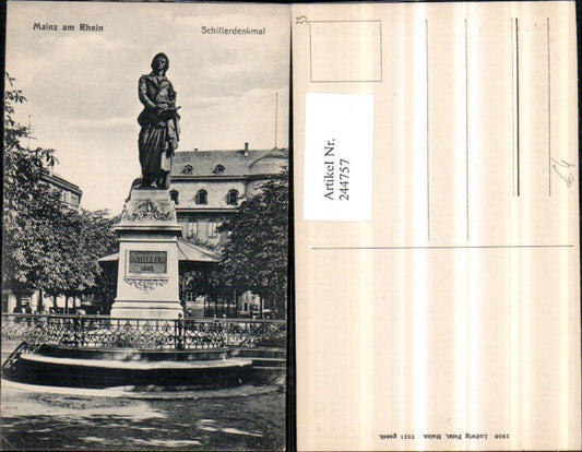 244757,Mainz am Rhein Schillerdenkmal