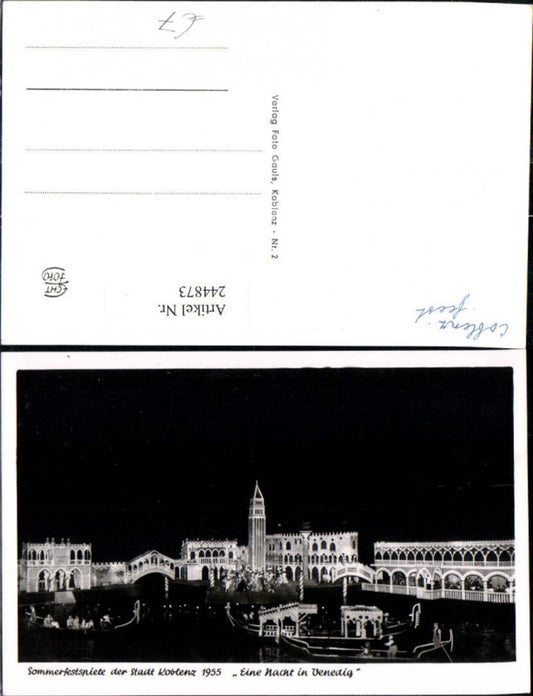 244873,Koblenz am Rhein Sommerfestspiel 1955 Eine Nacht in Venedig