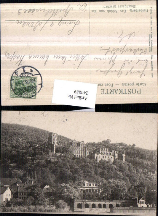 244889, Heidelberg The castle seen from Hirschgasse pub Edmund von König 3299