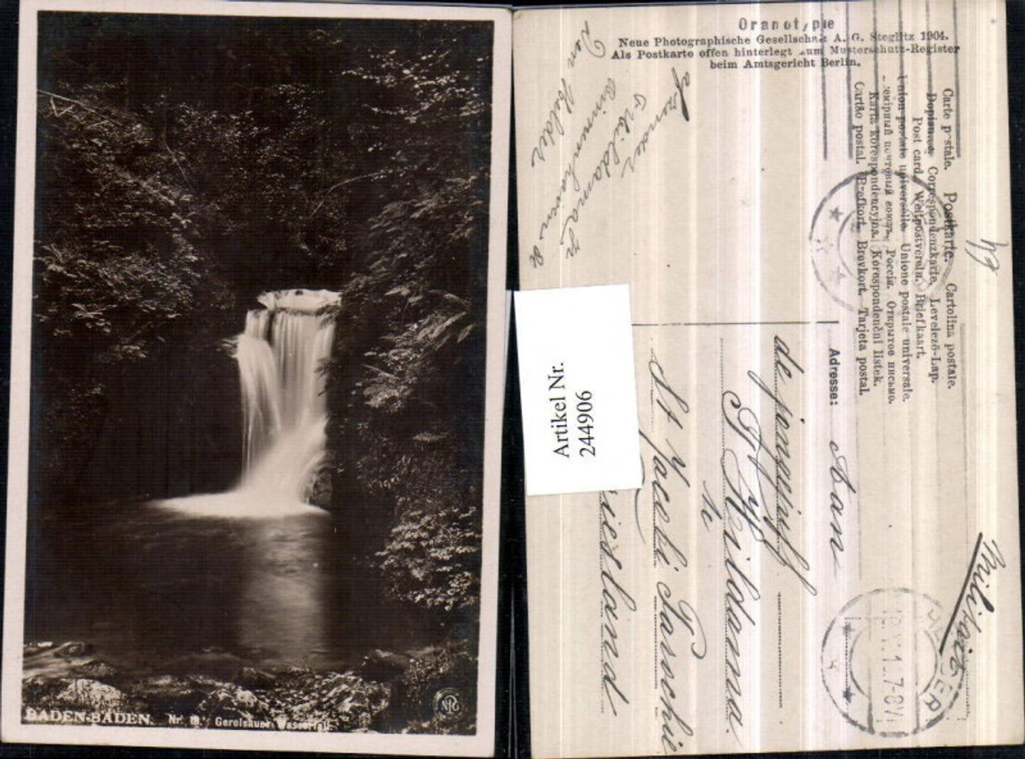 244906, Baden-Baden Gerolsauer Wasserfall pub NPG