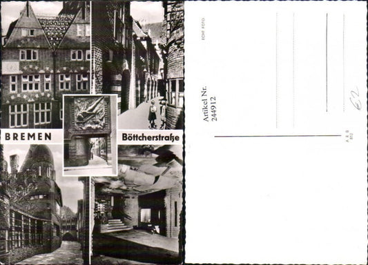 244912,Bremen Böttcherstraße Gasse Häuseransicht Mehrbildkarte