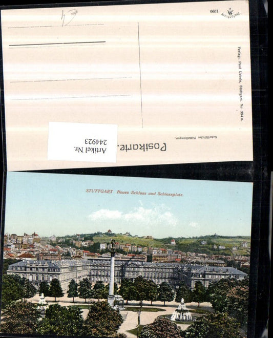 244923, Stuttgart New Palace and Palace Square with column and fountain
