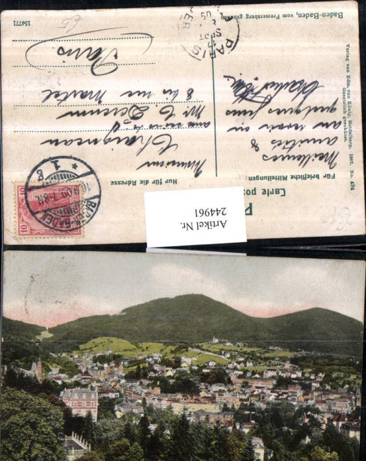 244961,Baden-Baden Totale vom Fremersberg gesehen