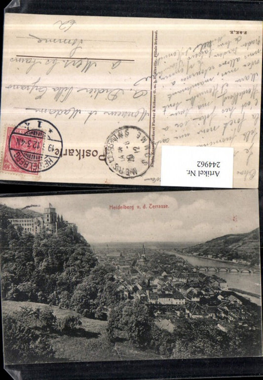 244962, Heidelberg, view from the terrace with the castle