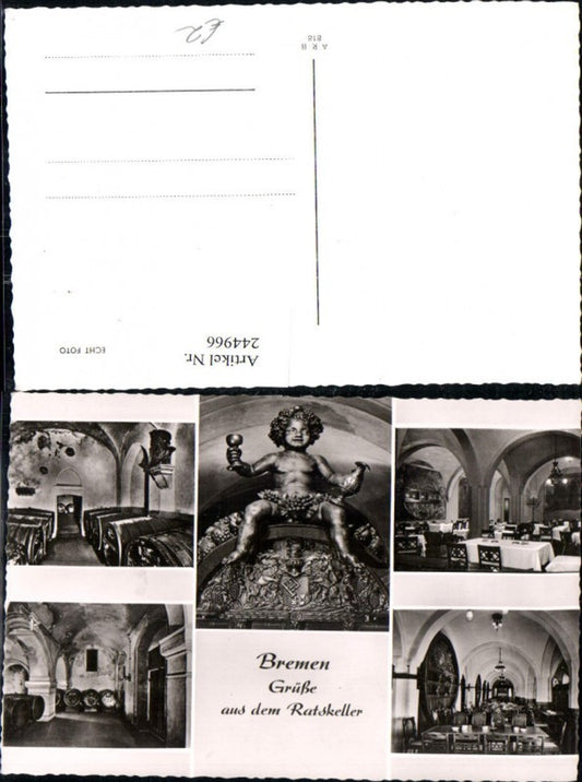 244966,Bremen Grüße aus d. Ratskeller Wein Fässer Mehrbildkarte
