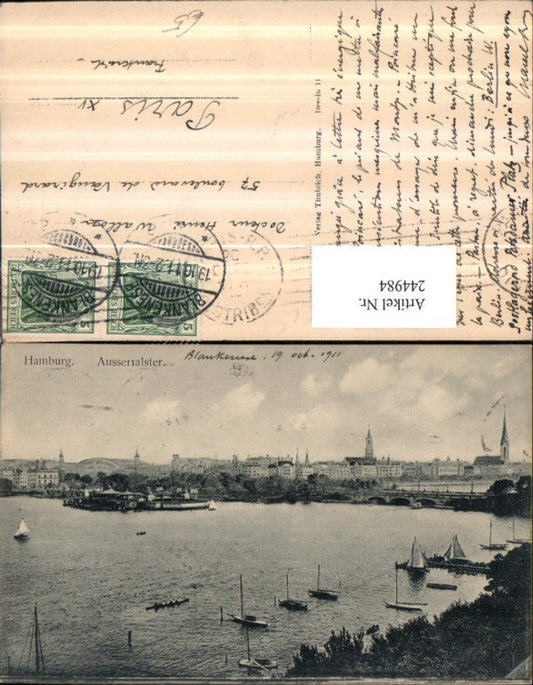 244984,Hamburg Teilansicht Außenalster Segelboote