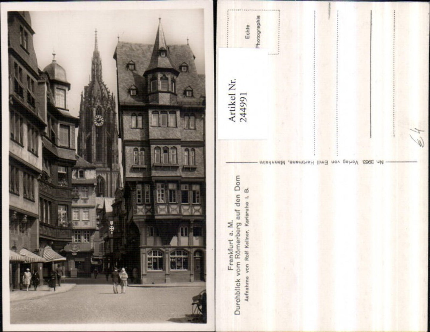 244991,Frankfurt am Main Durchblick v. Römerberg auf d. Dom