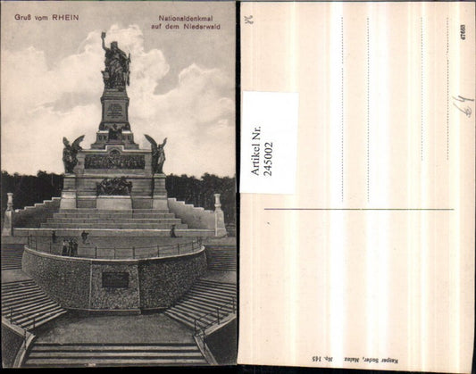 245002,Gruß vom Rhein Nationaldenkmal auf dem Niederwald b. Rüdesheim