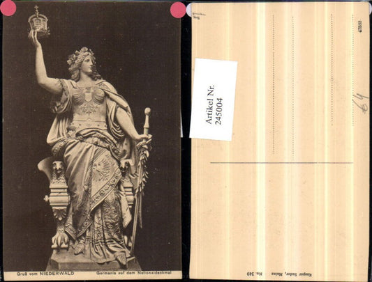 245004,Gruß vom Niederwald Germania auf d. Nationaldenkmal b. Rüdesheim
