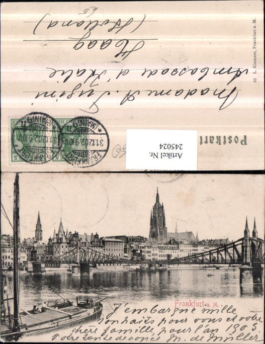 245024,Frankfurt am Main Teilansicht Brücke Segelschiff