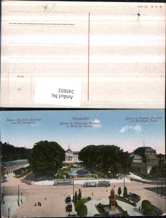 245032,Wiesbaden Kaiser Friedrich-Denkmal u. Kurhausplatz