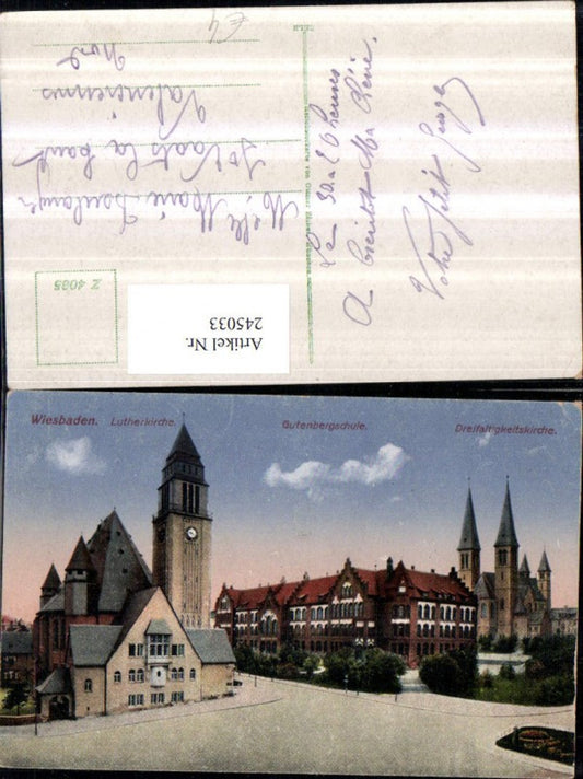 245033,Wiesbaden Lutherkirche Gutenbergschule u. Dreifaltigkeitskirche
