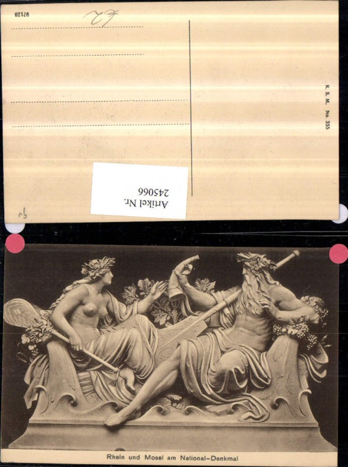 245066,Rhein und Mosel am National-Denkmal b. Rüdesheim