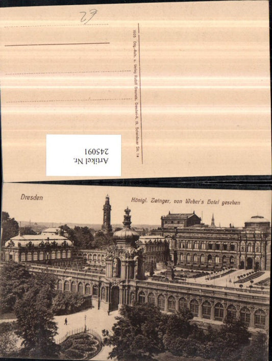 245091,Dresden Königlicher Zwinger von Webers Hotel gesehen