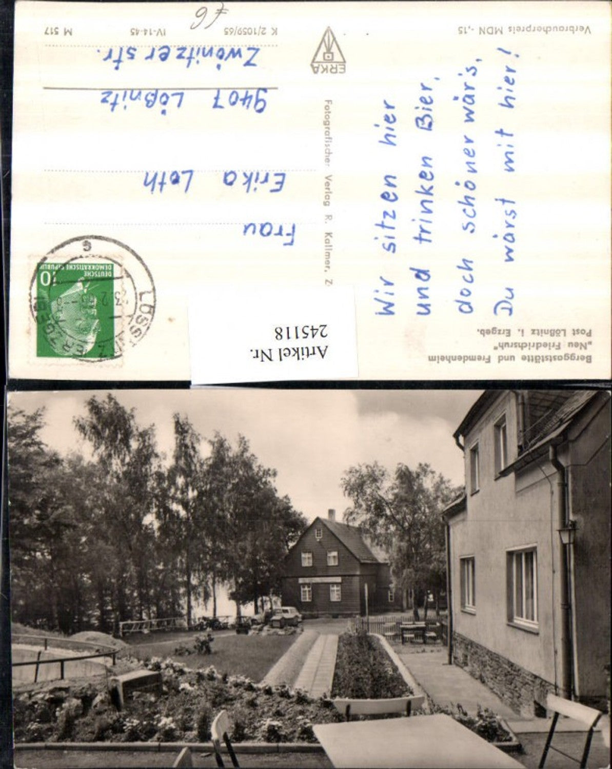 245118,Berggaststätte u. Fremdenheim Neu Friedrichsruh b. Lößnitz im Erzgebirge