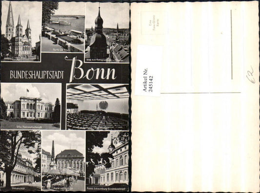 245142,Bonn Münster Universität Rathaus Markt Palais Bundeshaus Villa Hammerschmidt Remigiuskirche Mehrbildkarte