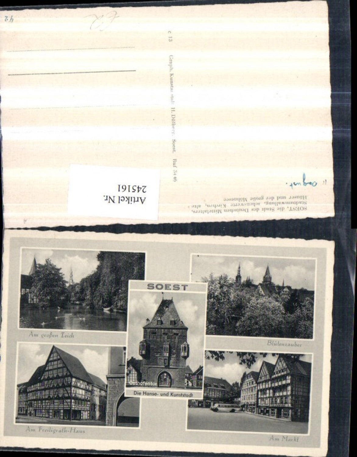 245161,Soest Osthofentor Freiligrath-Haus Am Markt Am großen Teich Mehrbildkarte