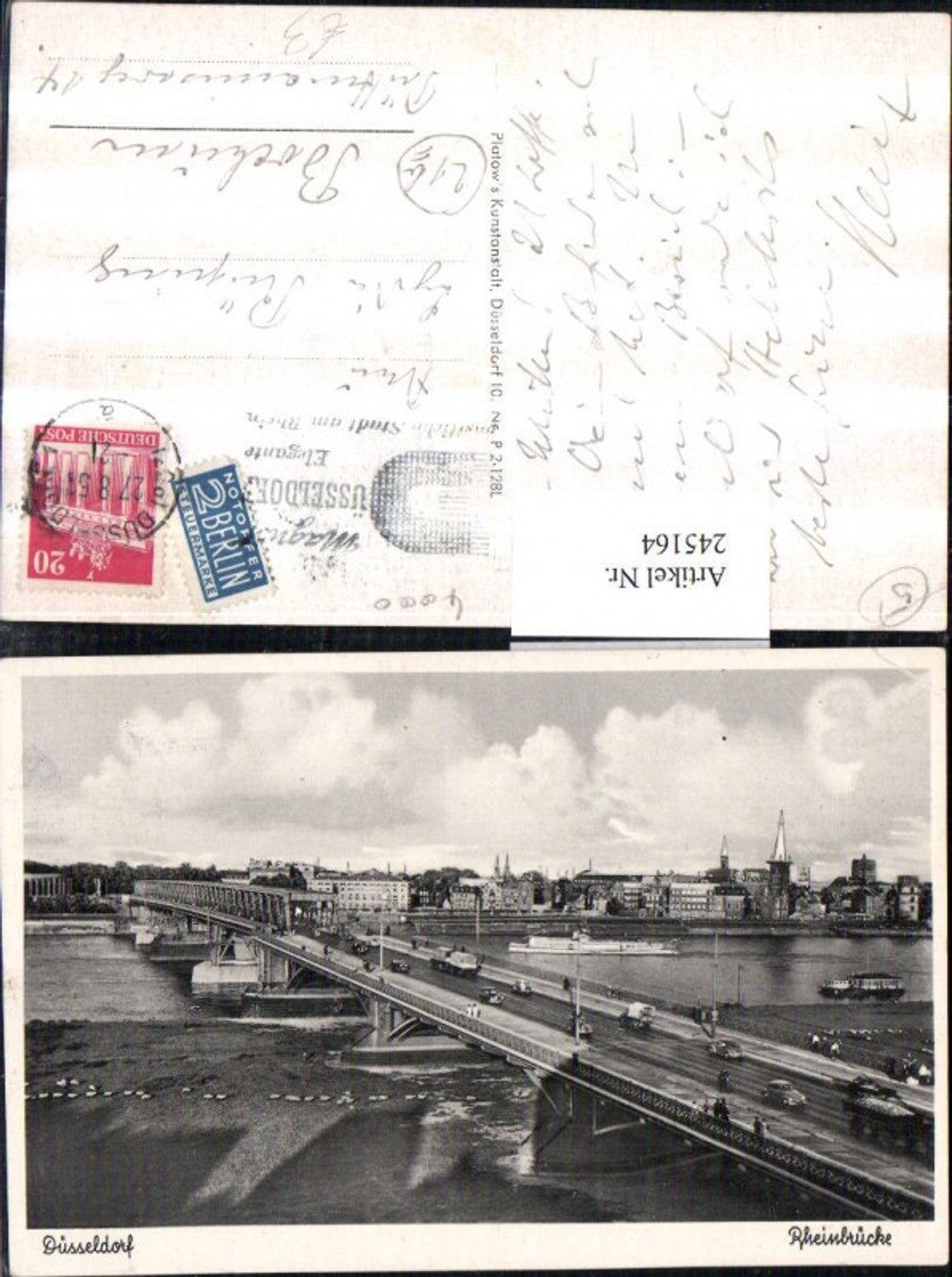 245164,Düsseldorf Teilansicht Rheinbrücke Brücke