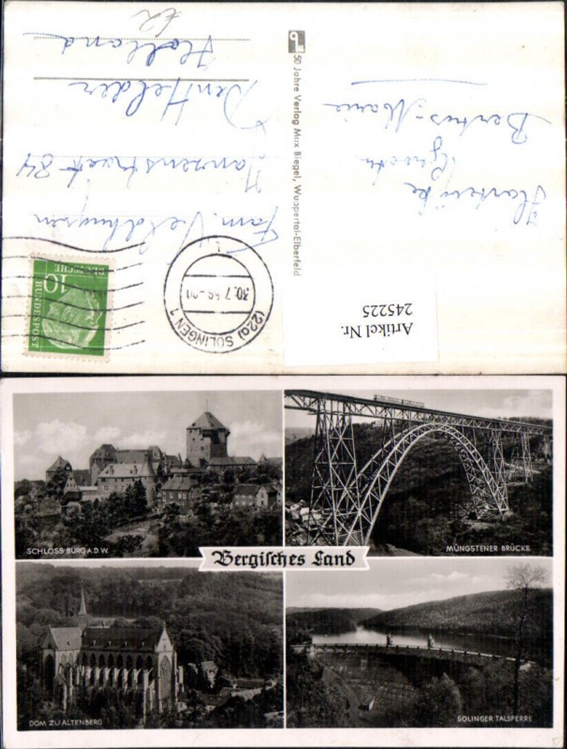 245225,Bergisches Land Müngstener Brücke Solinger Talsperre Dom zu Altenberg Schloss Burg Mehrbildkarte