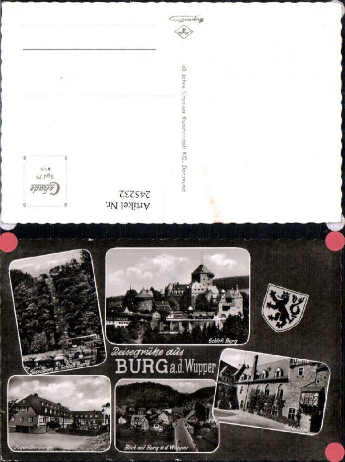 245232,Burg an d. Wupper Schloss Sesselbahn Jugendherberge Schlosshof Mehrbildkarte
