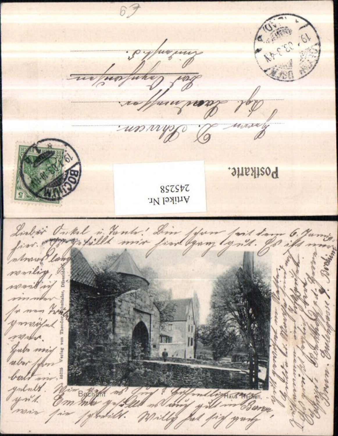 245258,Präge AK Bochum Haus Rechen