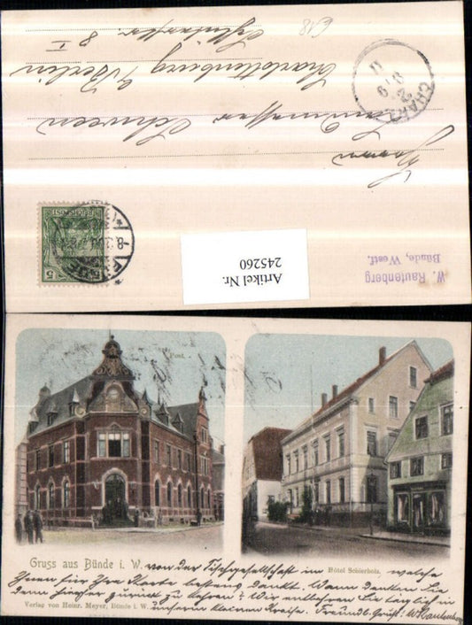 245260,Gruß aus Bünde in Westfalen Post Hotel Schierholz Mehrbildkarte