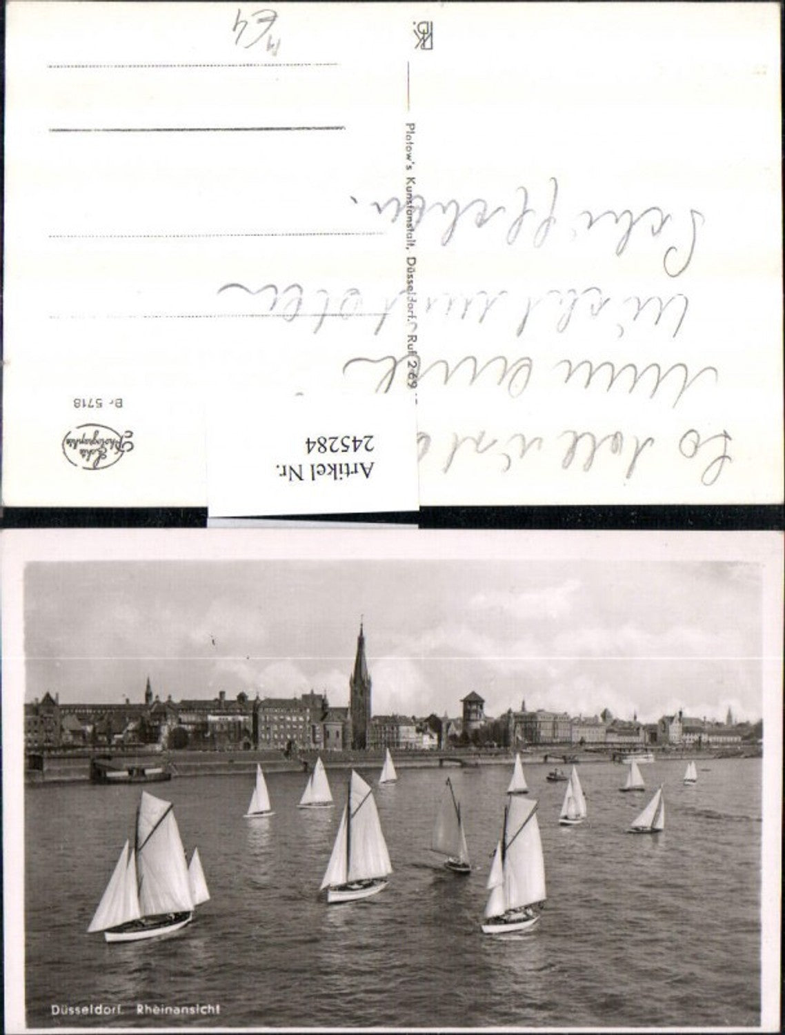 245284,Düsseldorf Rheinansicht Segelboote